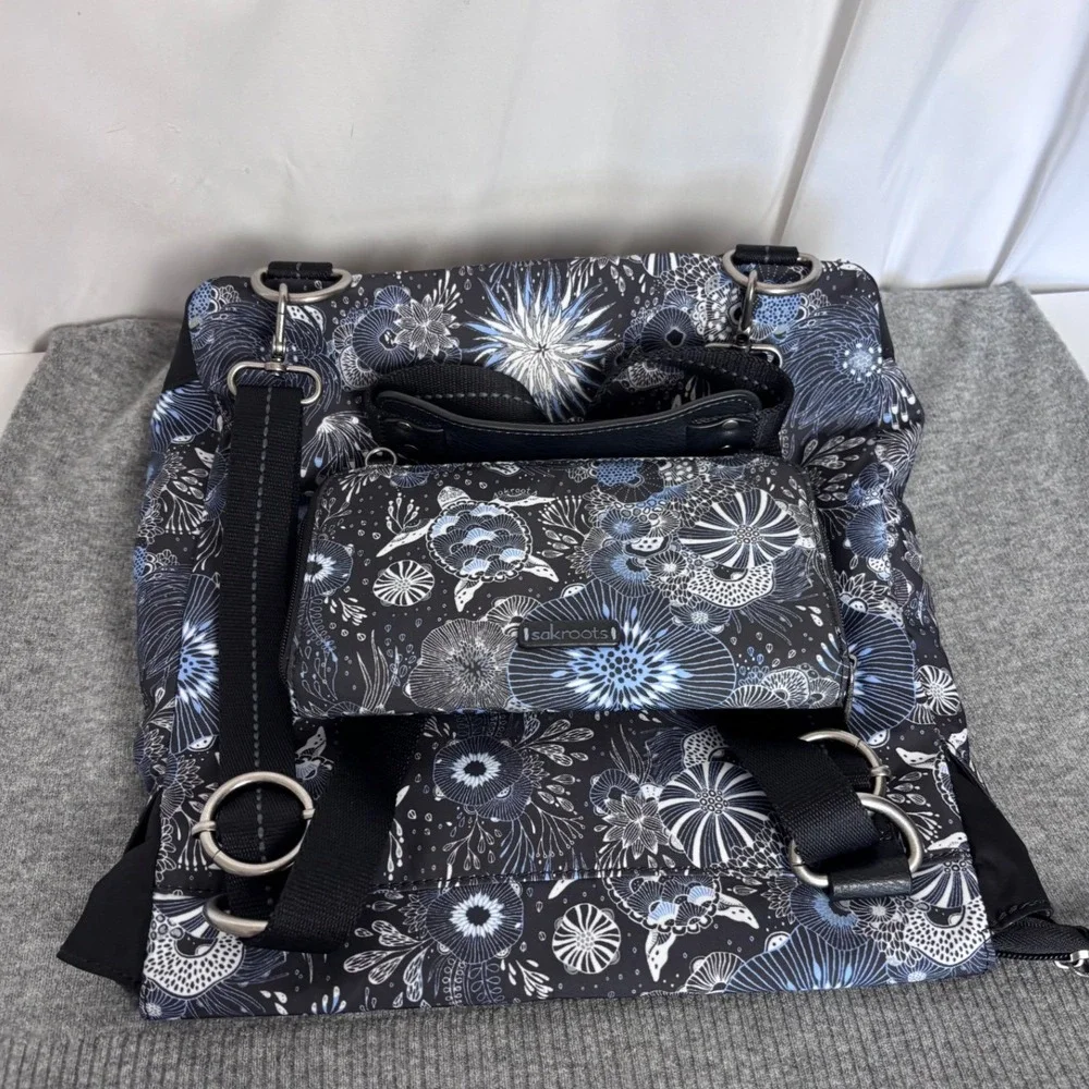 Sakroots Olympic Sea Turtle Backpack and Matching Wallet Set Blue Black  Nwot